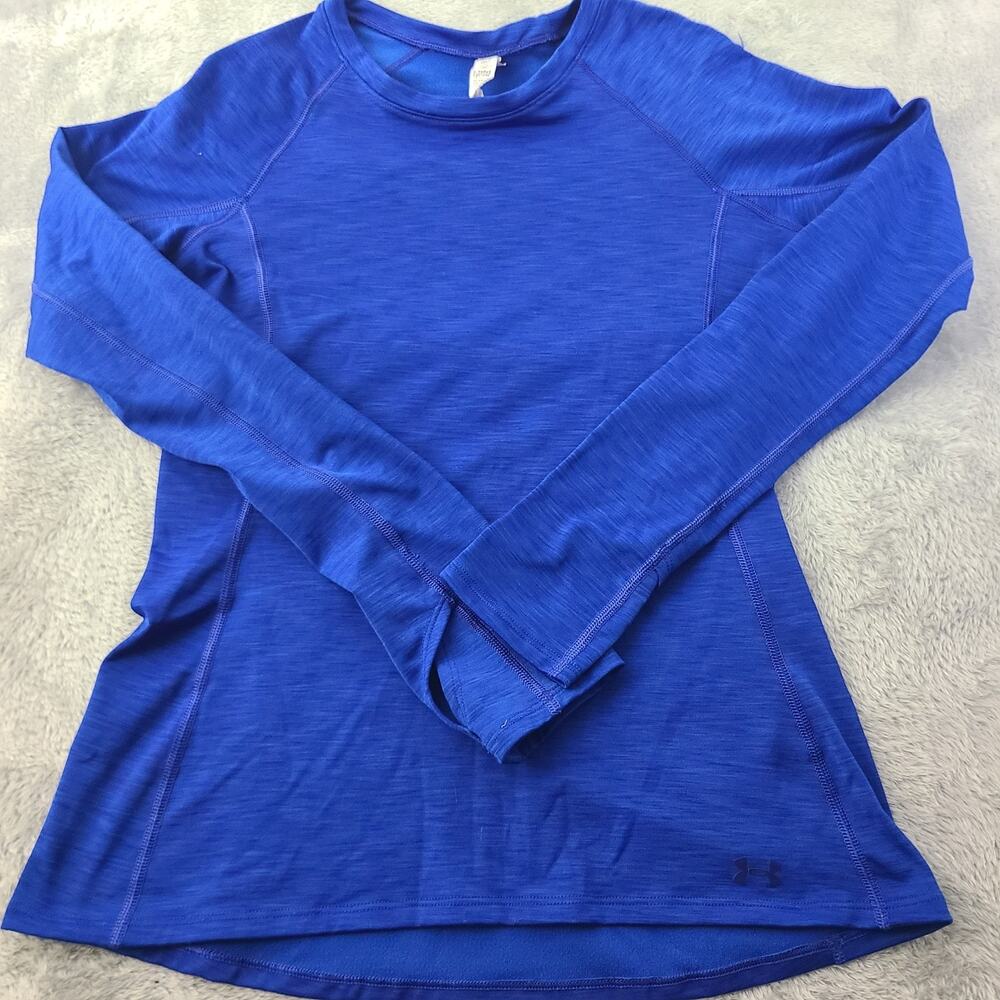 Under Armour Sweater Womens Small Blue Coldgear Athletic Outdoor Gym Sweatshirt